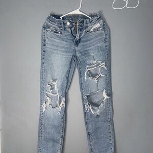 American Eagle Outfitters Blue Skinny Jeans Distressed Style